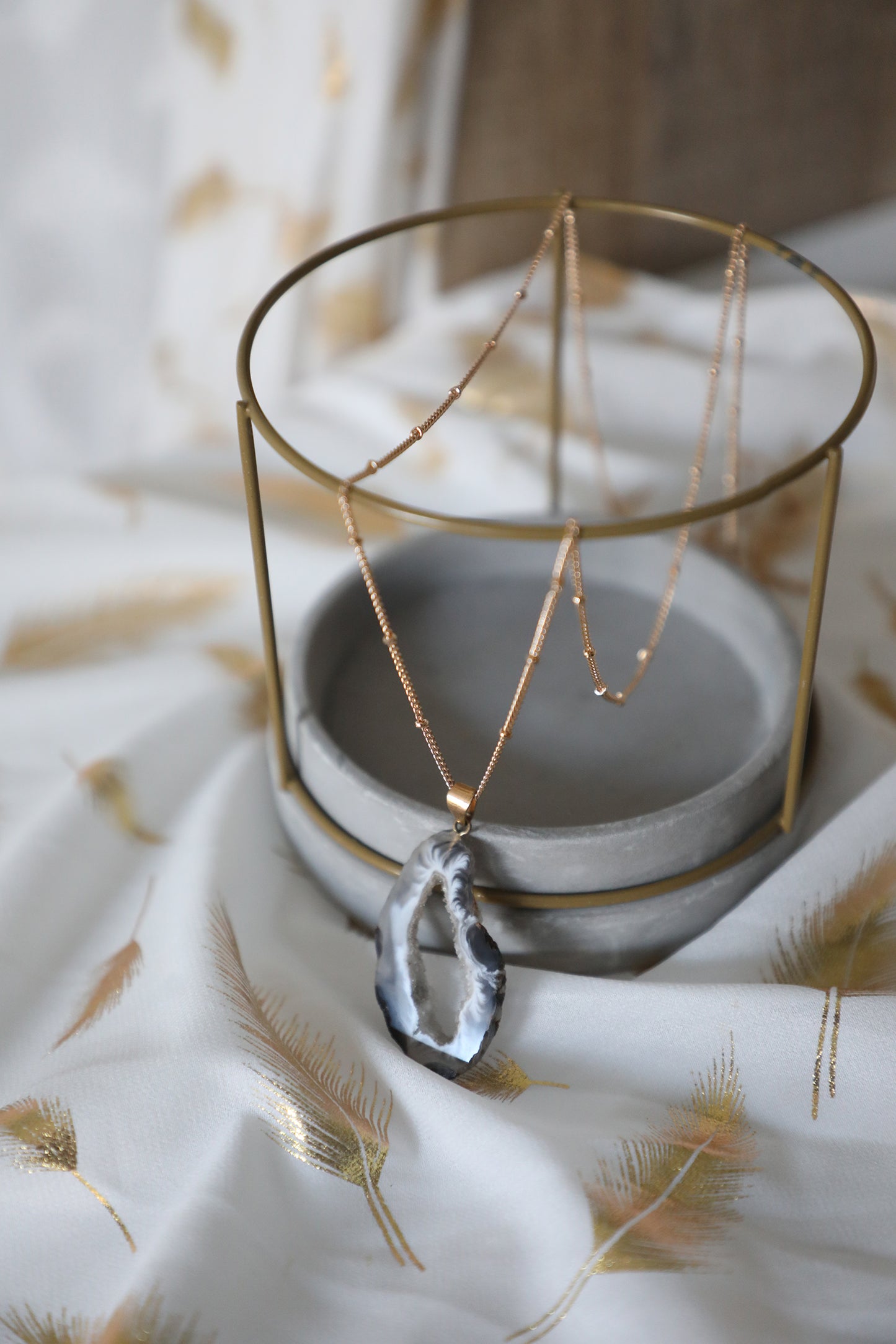 Geode Slice Necklace - Sandstone