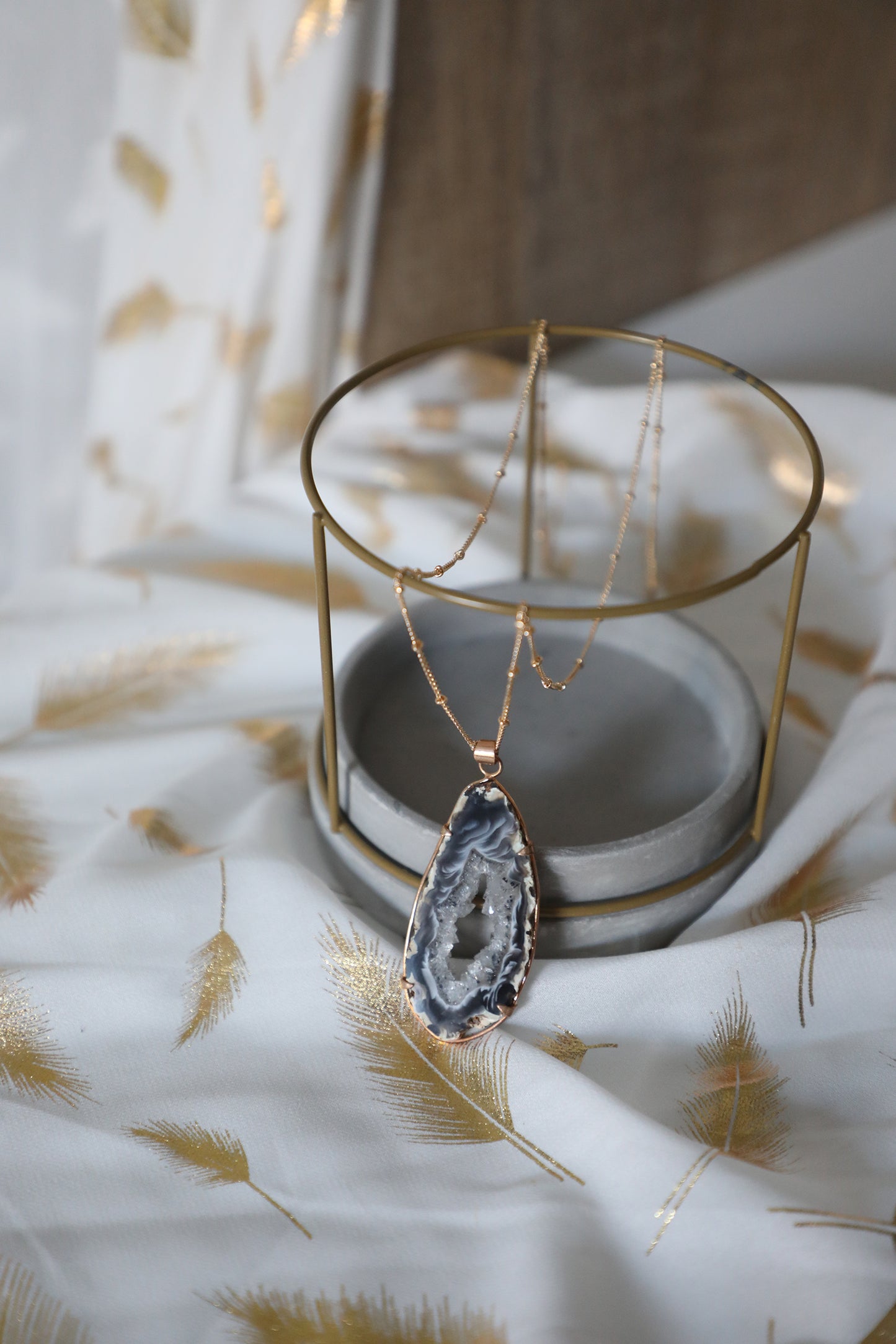 Collar de rebanada de geoda - Granito