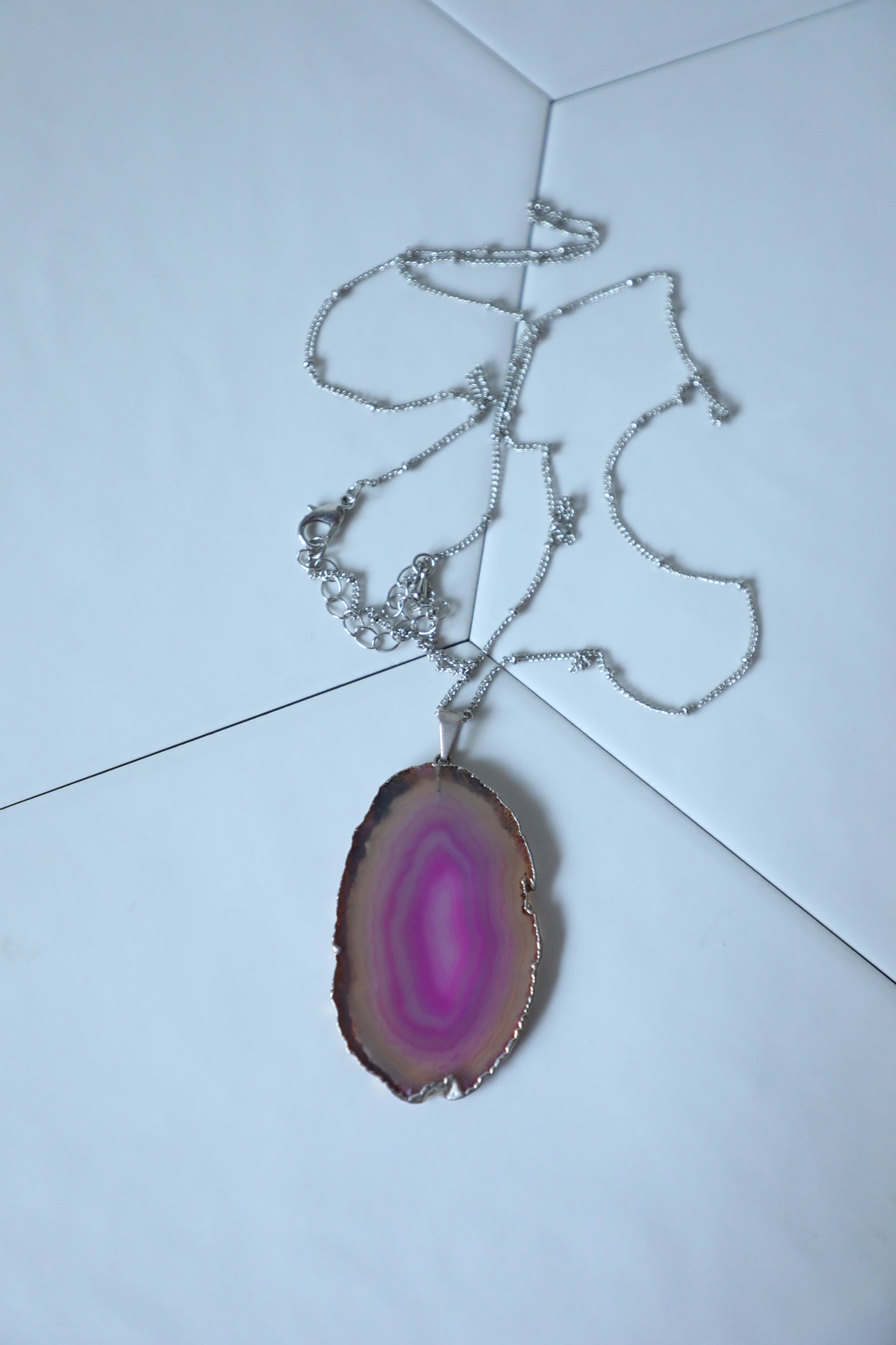 Collier Tranche d'Agate - Orchidée