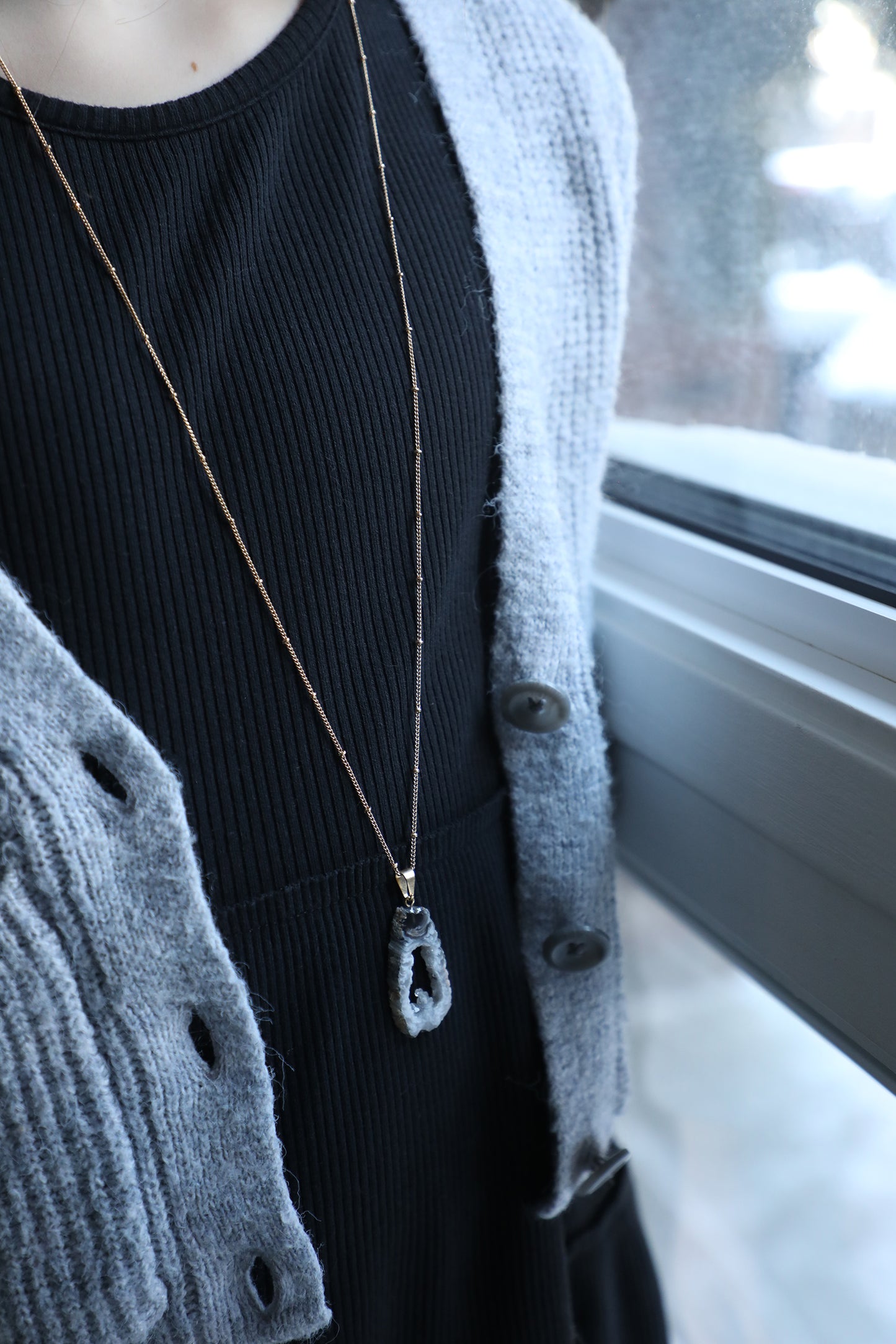 Collar de rebanada de geoda - Mármol