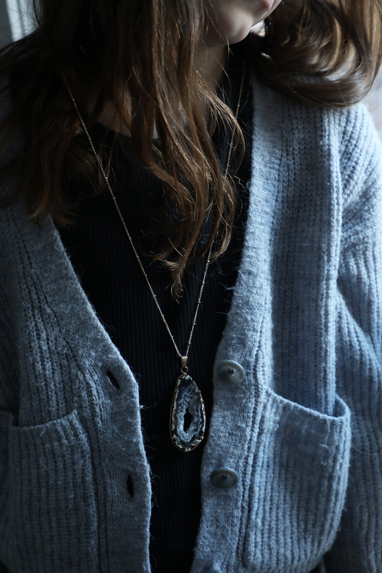 Collar de rebanada de geoda - Granito