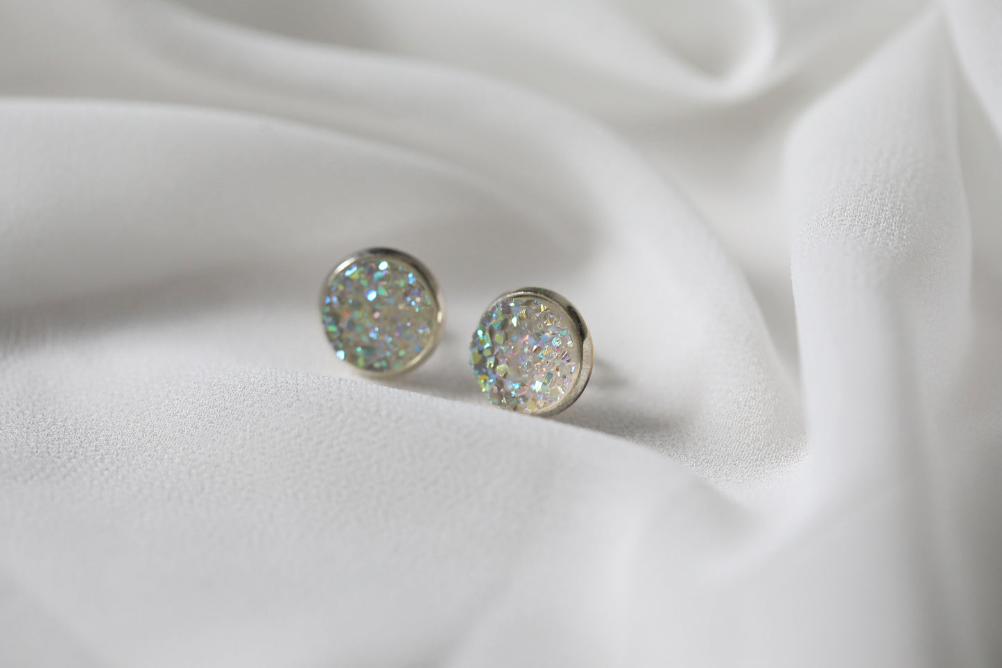 Boucles d'oreilles Druzy - Aurore Argent