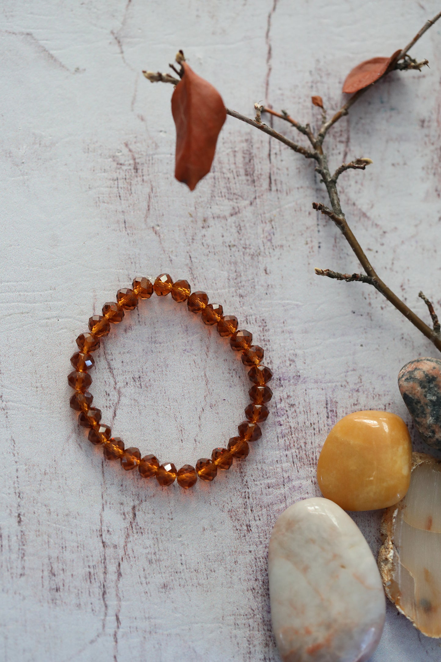 Beaded Bracelet - Copper Crystal