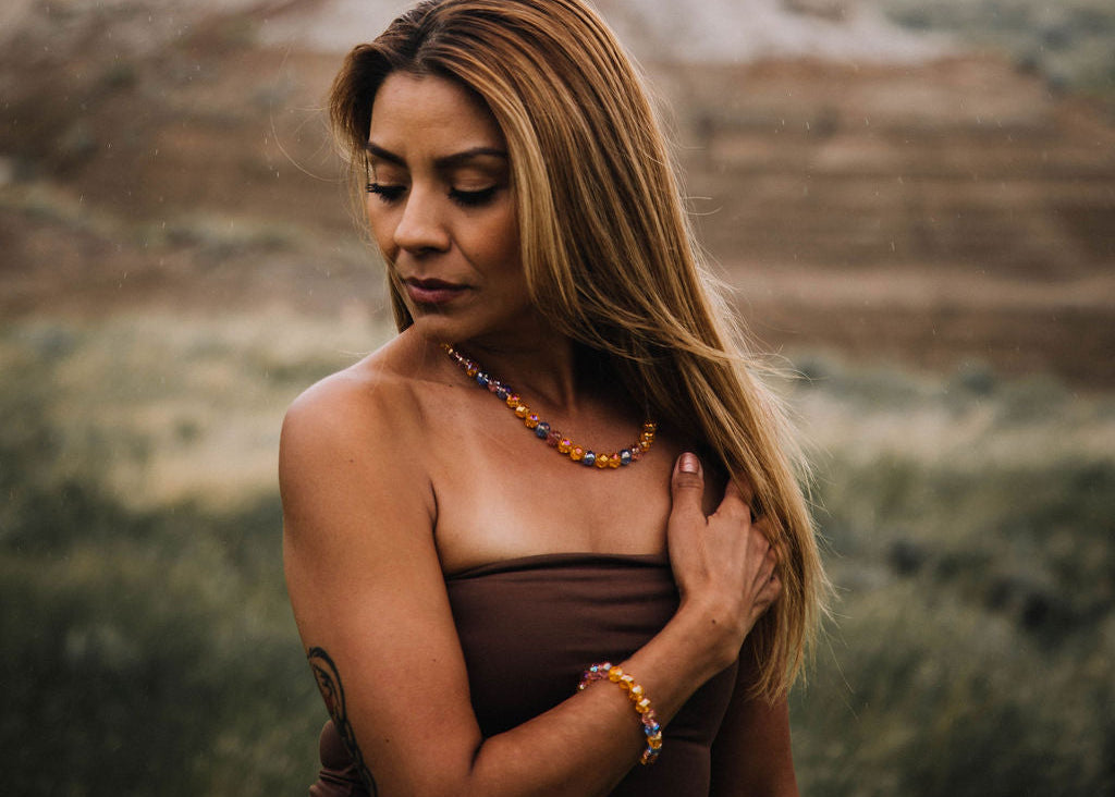 Crystal Embers Necklace and Bracelet Set