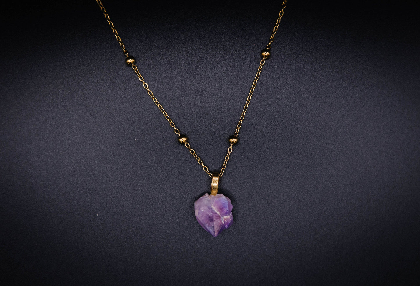 Aura Amethyst Necklace on Gold