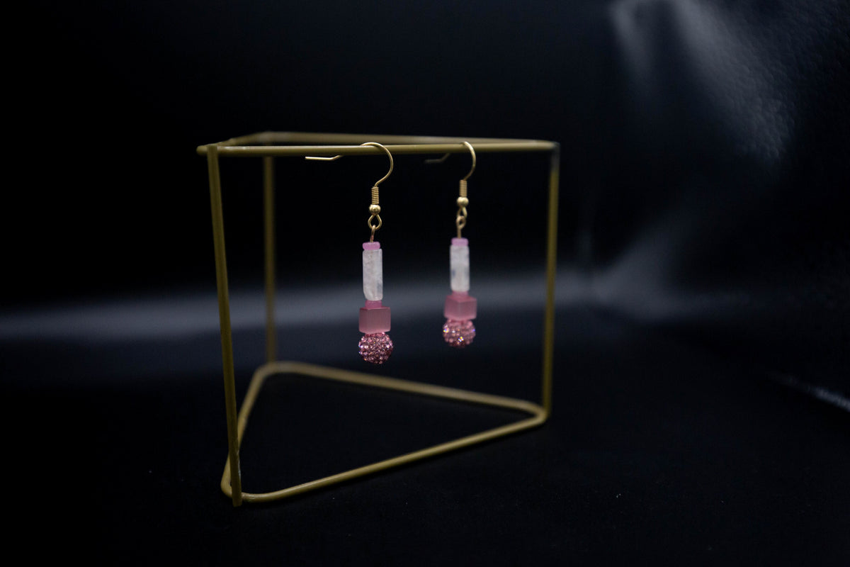 Rose Quartz Sparkle Earrings