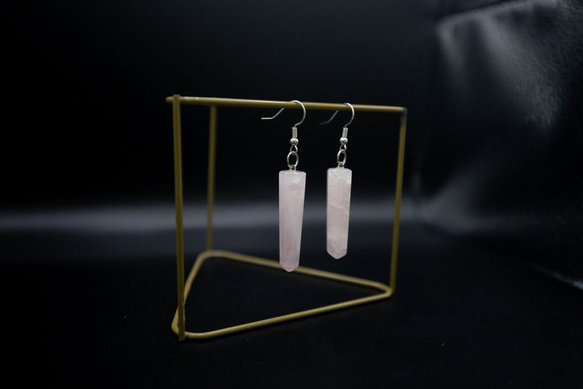 Rose Quart Drop Earrings