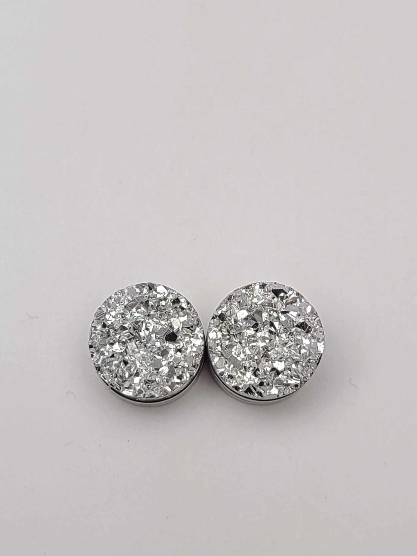 Druzy Resin Stud Earrings - Crystal