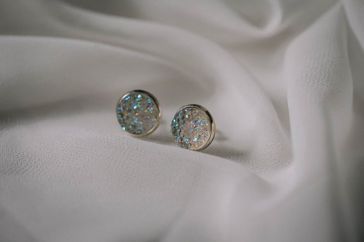 Druzy Resin Stud Earrings - Summer Sale