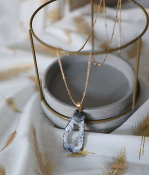 Geode Slice Necklace - Marble