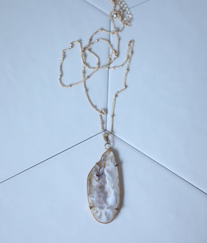 Geode Slice Necklace - Antique