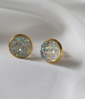 Druzy Earrings - Aurora Gold