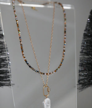 Paperclip Chain Crystal Necklace