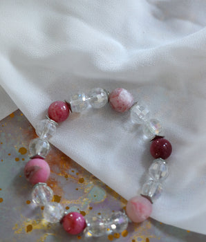 Beaded Bracelet - Pink Druzy
