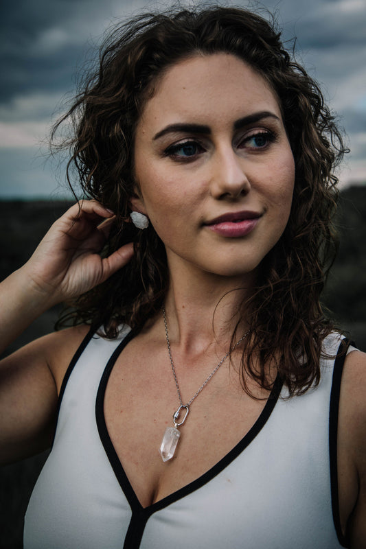 Raw Quartz drop Necklace