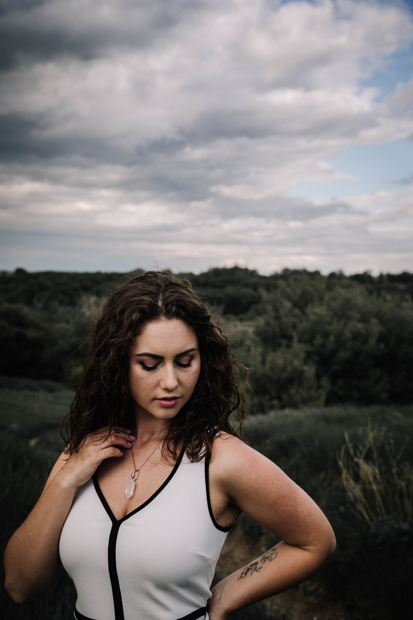 Raw Quartz drop Necklace