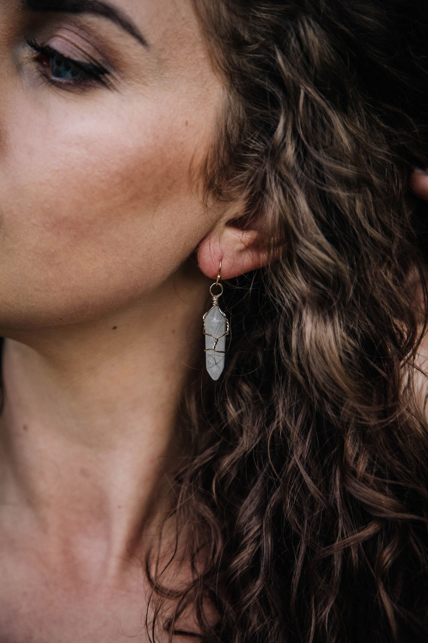 Tear Drop Quartz Earrings