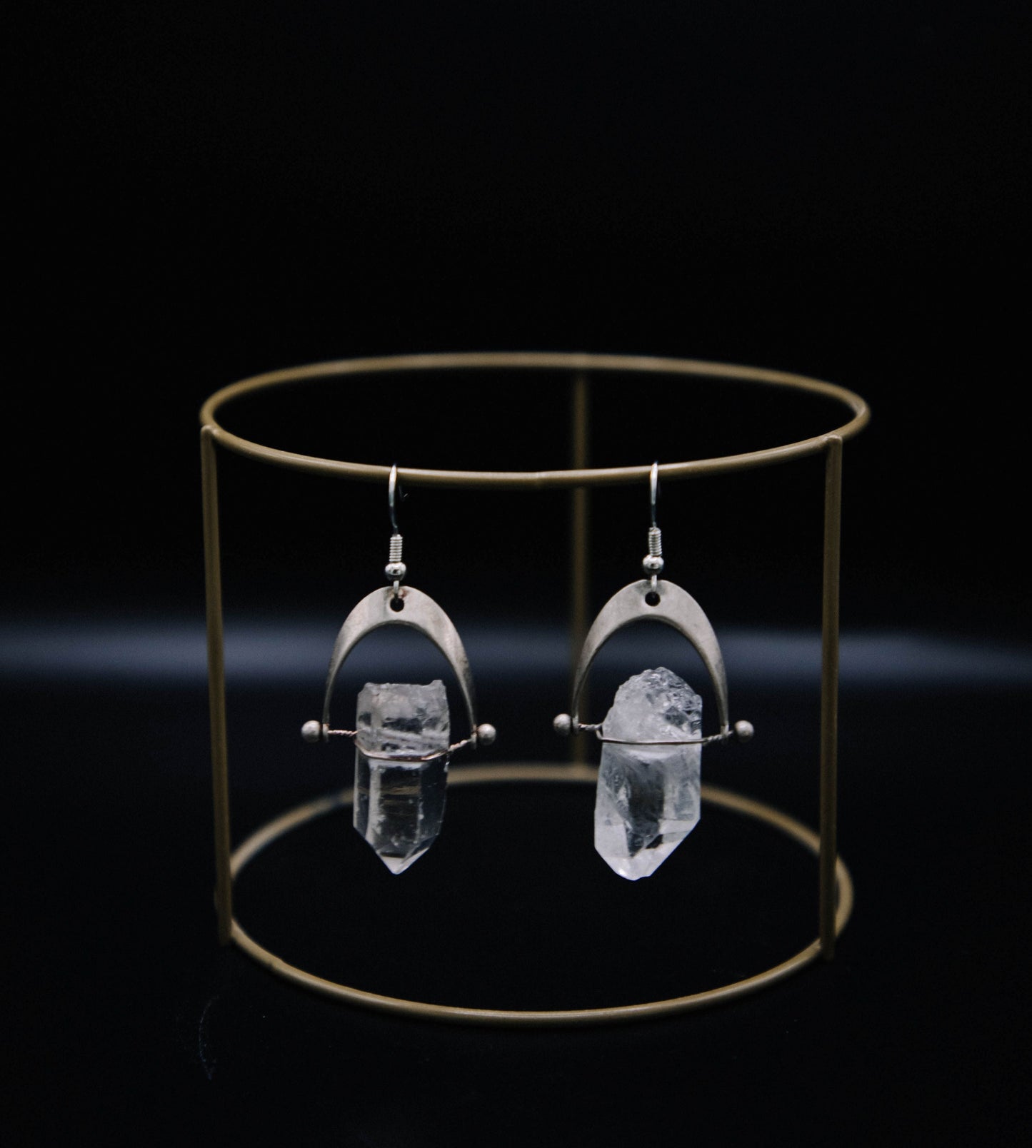 Raw Quartz Drop Earrings