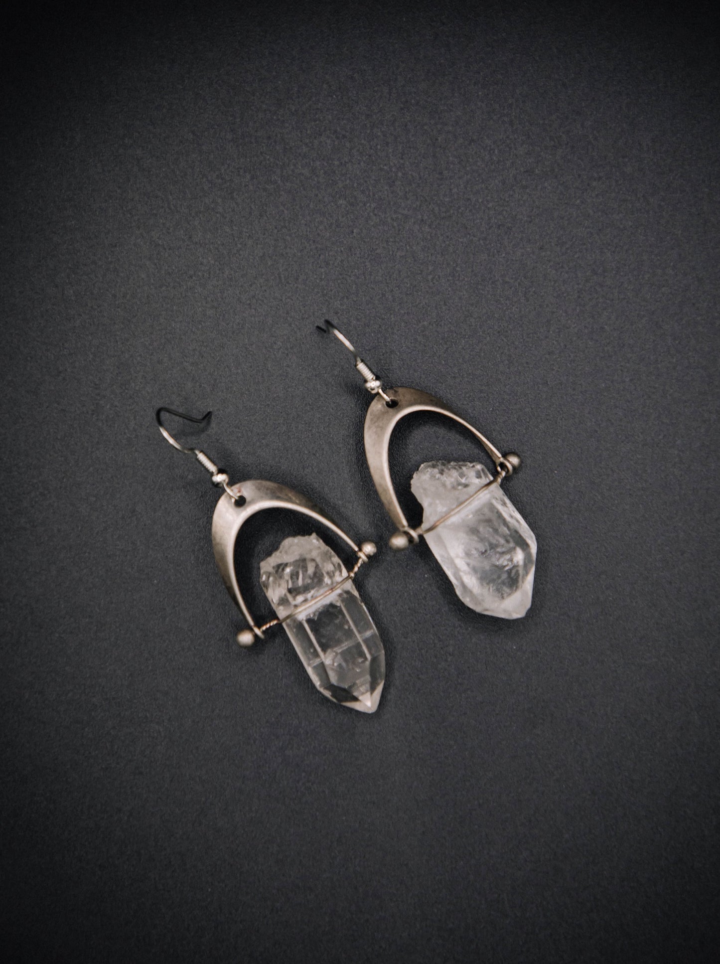 Raw Quartz Drop Earrings