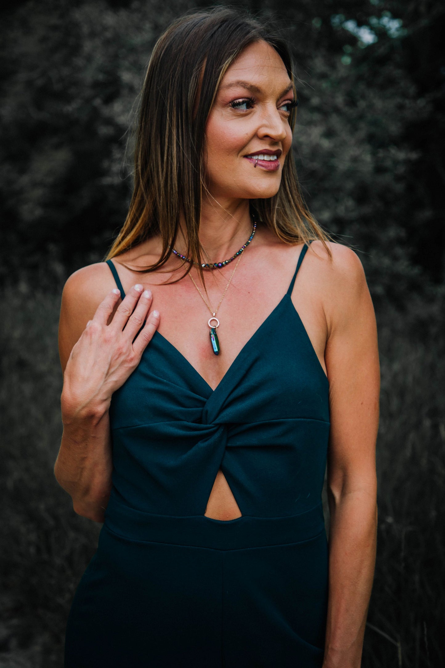 Titanium Crystal Choker Necklace