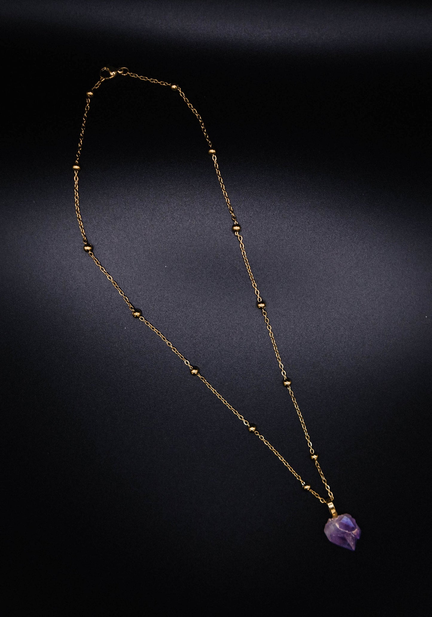 Aura Amethyst Necklace on Gold