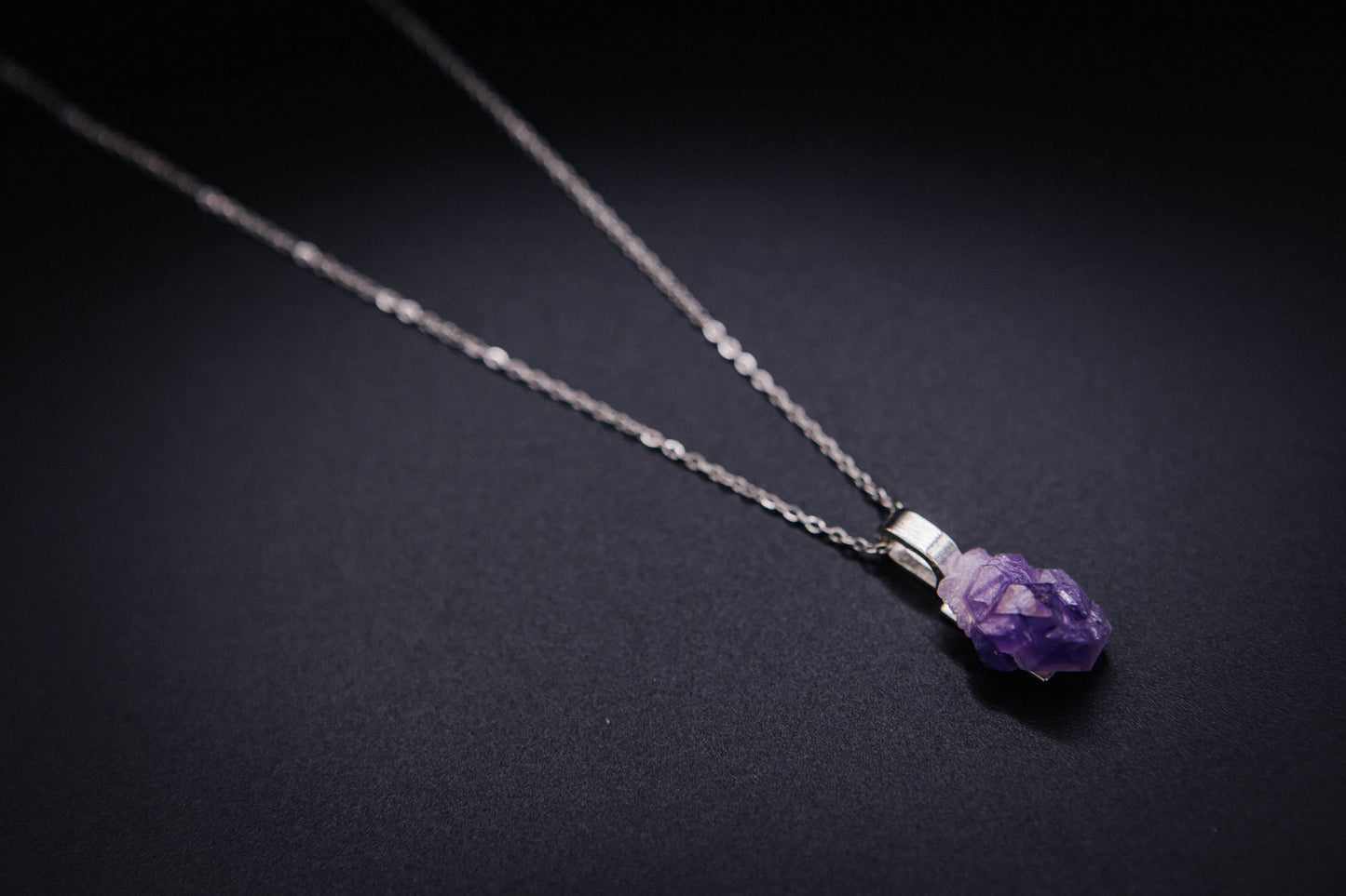 Aura Amethyst Necklace on Silver
