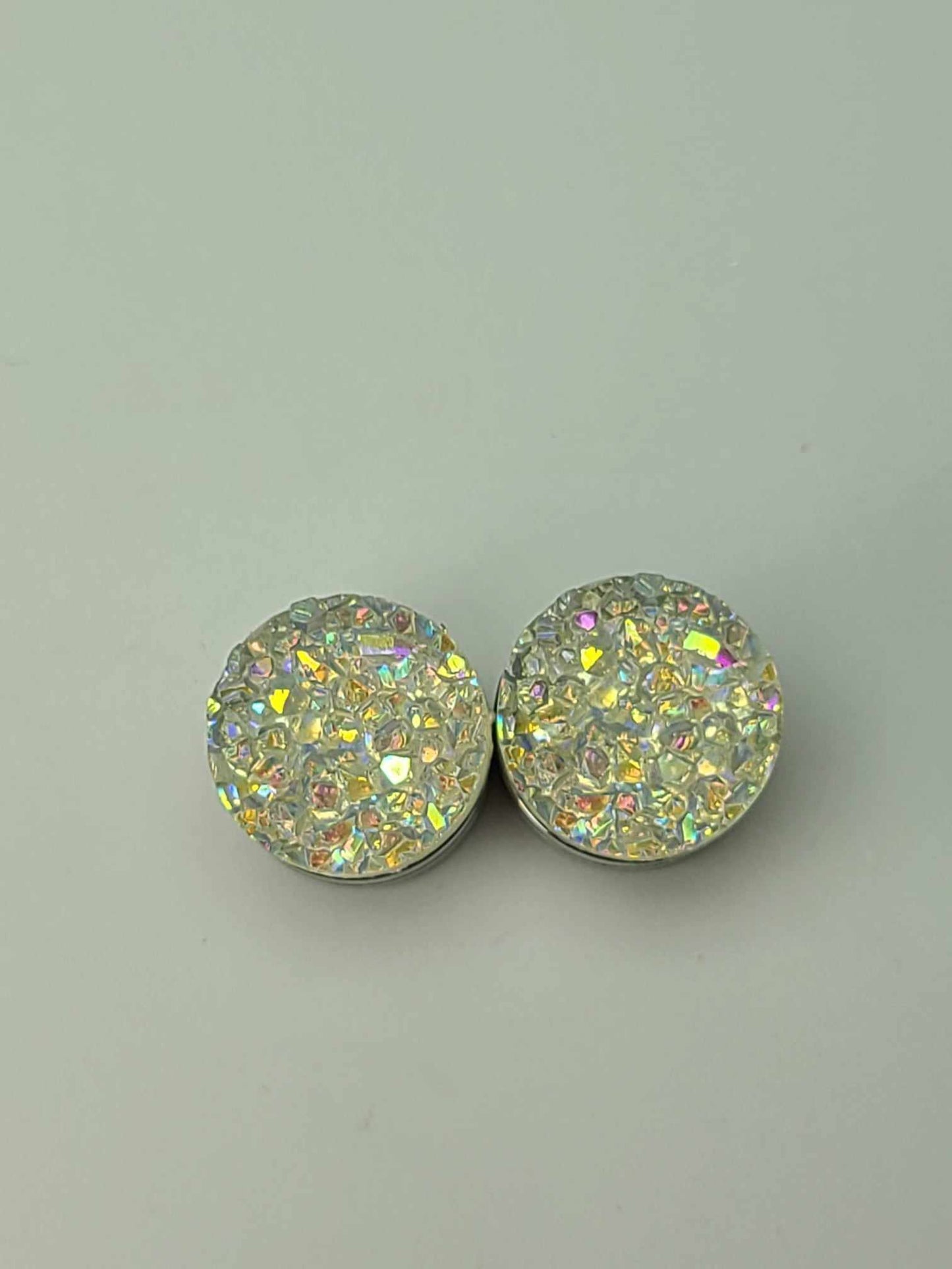 Druzy Resin Stud Earrings - Gold